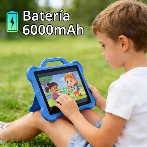 Vista 7 de PEICHENG Tableta para niños de 10 pulgadas, RAM 8 GB ((3+5 expandir) ROM 32 GB Android 15 tabletas para niños, control parental con funda de 2+8 MP