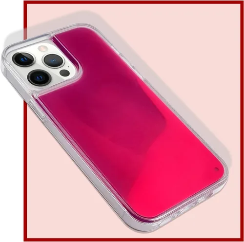 Vista 5 de Losin Funda Quicksand – Lujo que brilla en la oscuridad Noctiluncent Liquid Luminous Sand Hard PC + funda de TPU suave para iPhone 13 Pro Max de 6.7