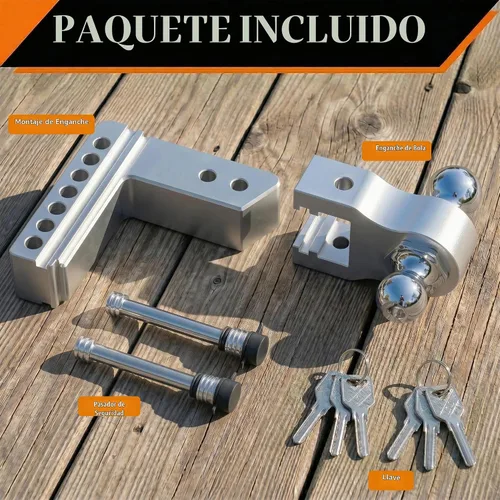 Vista 6 de Enganche de remolque ajustable para receptor de 2.5", 6 pulgadas