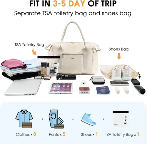 Vista 7 de WANDF Para Spirit Airlines - Bolsa para artículos personales de 18 x 14 x 8 pulgadas debajo del asiento con bolsillo para ropa húmeda
