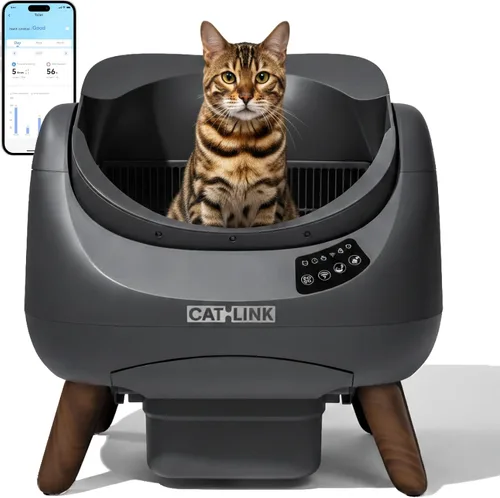 Vista 10 de CATLINK Caja de arena autolimpiante para gatos de 7.8 pulgadas, entrada Blanco