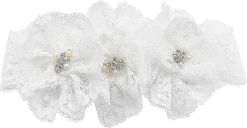 Vista 3 de Glamulice Conjunto de zapatos y diadema para recién nacidos, para bautizo, bautizo, sesión de fotos, comunión, para recién nacidos