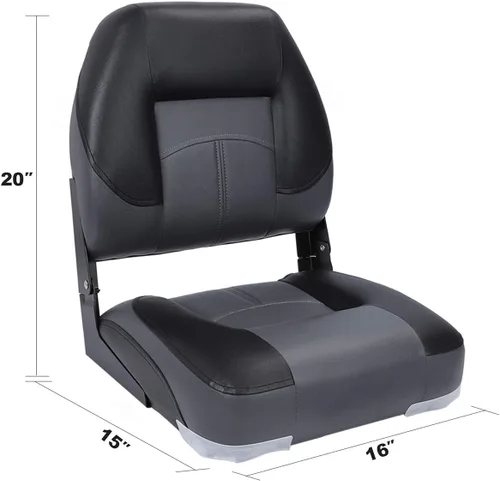 Vista 3 de NORTHCAPTAIN T1 Deluxe Asiento plegable para barco con respaldo bajo, tornillos de acero inoxidable incluidos