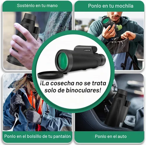 Vista 6 de Telescopio monocular de 8 x 42 – Grado militar, compacto, impermeable y a prueba de niebla, relleno de nitrógeno, óptica FMC con revestimiento