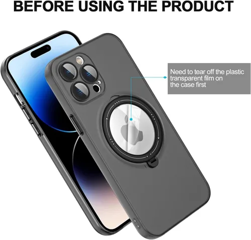 Vista 7 de Funda magnética para iPhone 14 Pro, con anillo de soporte, [compatible con Magsafe] [protección de cámara] grado militar a prueba de golpes