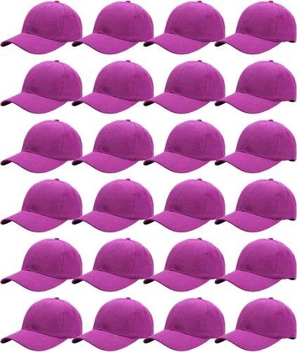 Vista 27 de Falari - 24/144 unidades de gorra de béisbol unisex, lisa y de tamaño ajustable, venta al por mayor Paquete de 144 verde militar