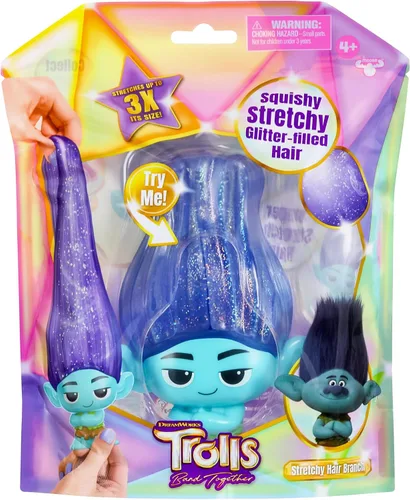 Vista 7 de DREAMWORKS TROLLS Band Together - Muñeca de pelo esponjosa y elástica con purpurina – Amapola para cabello elástico