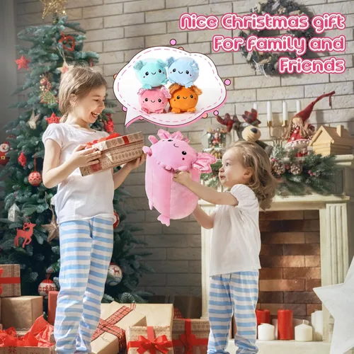Vista 6 de Aoriher 5 piezas Kawaii Axolotl de peluche lindo de 14 pulgadas mamá axolote con 4.72 pulgadas mini almohada de peluche para adultos, regalo
