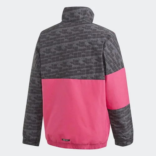 Vista 2 de adidas x Classic Lego Bricks - Chaqueta con cremallera para niños, color burdeos, talla S