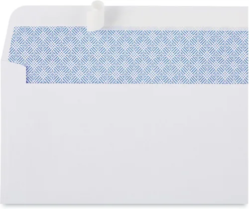 Vista 2 de Sobres de seguridad con tinte de seguridad para negocios, #6 3/4, solapa cuadrada, cierre autoadhesivo, 3.63 x 6.5, blanco, 100/caja