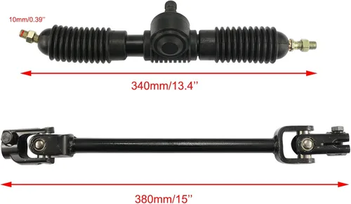 Vista 4 de PRO BAT 270mm/10.6'' Steering Wheel Steel Kit 320mm/12.6'' Gear Rack Pinion Adjustable Shaft Set for 110cc Go Kart Golf Buggy UTV