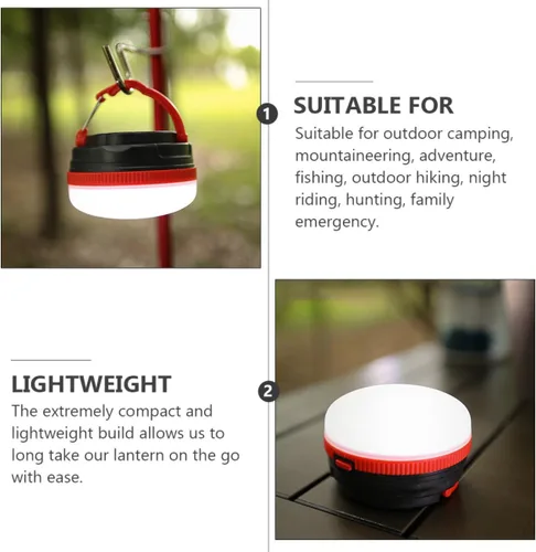 Vista 8 de Luxshiny LED Camping Lamp Portable Mini Tent Light with Brightness Lightweight Hanging Design for Outdoor Hiking Backpack Emergency Kit