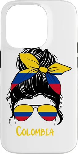 Vista 17 de Colombian Girl Bandana Glasses Flag Colors Latina Pride Case for iPhone 17