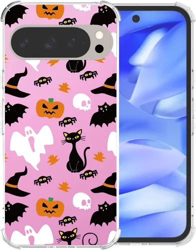 Vista 58 de Funda transparente de Halloween para Google 6a, con patrón de fantasma, funda protectora de TPU suave, delgada, a prueba de golpes, para niños