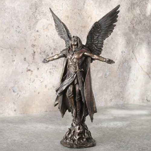 Vista 2 de Veronese - Estatua ascendente de 11 pulgadas de alto con acabado de bronce antiguo