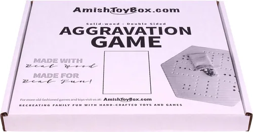 Vista 9 de Juego de mesa Aggravation (Wahoo), con tablero de madera maciza de roble, doble cara, 16" de ancho