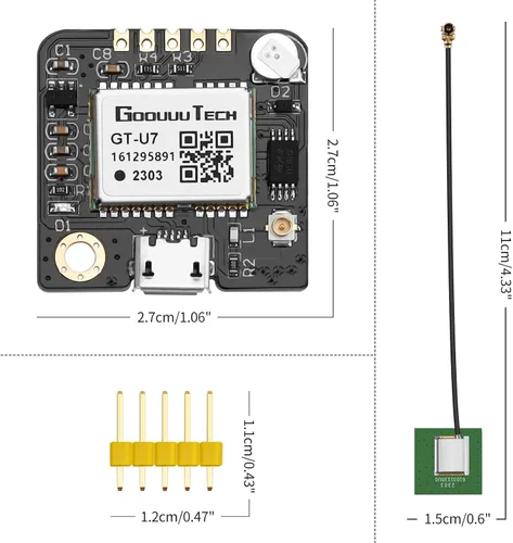 Vista 7 de GT-U7 Módulo GPS Navegación Satélite Posicionamiento Receptor GPS 1pcs Módulo GPS, microcontrolador de dron, compatible con NEO-6M 51