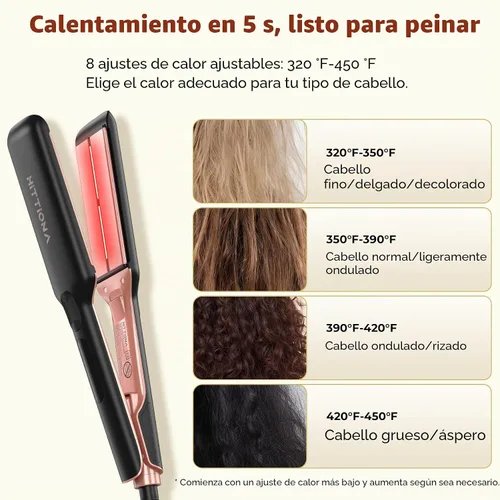 Vista 7 de HITTIONA Plancha de pelo de cerámica de 1.75 pulgadas de ancho para cabello