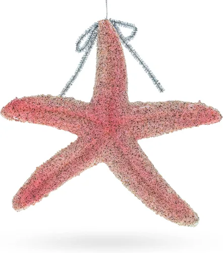 Vista 2 de Adorno navideño de cristal soplado estrella de mar