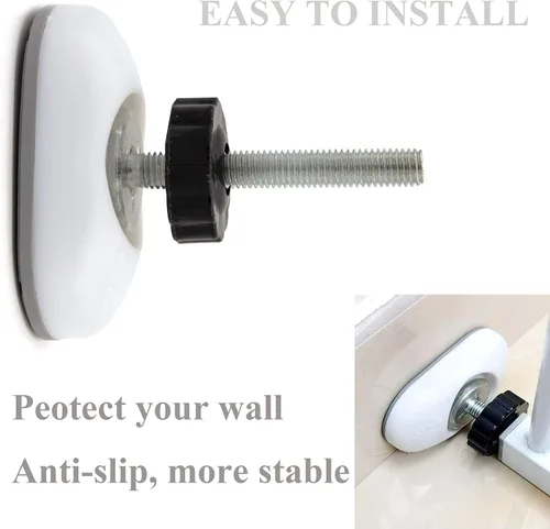 Vista 4 de Juego de 2 adaptadores M10 para puerta de bebé con protector de pared, extensor de puerta de bebé de 0.394 in, barras de husillo roscadas, pieza
