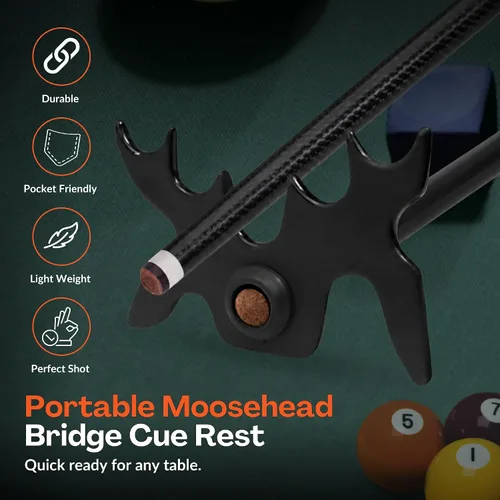 Vista 5 de Beer City Billiards - Soporte portátil para taco de puente Moosehead