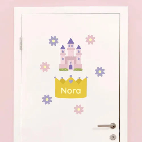 Vista 26 de Calcomanías de puerta personalizadas para habitación de niños, calcomanías de pared con nombre personalizado para decoración de habitación de bebés