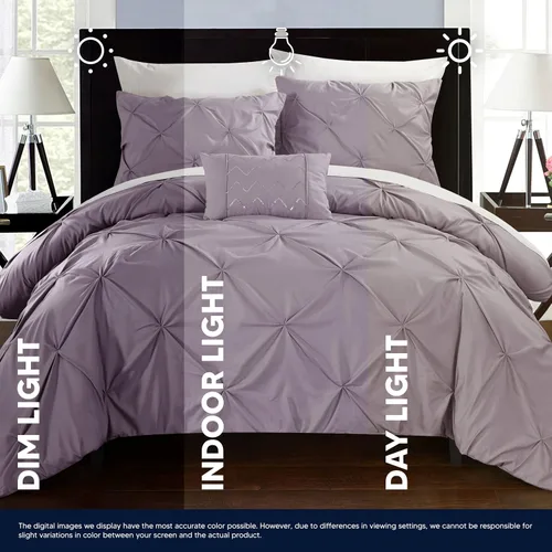 Vista 7 de Chic Home Daya - Juego funda de edredón para cama tamaño king, color beige de 4 piezas