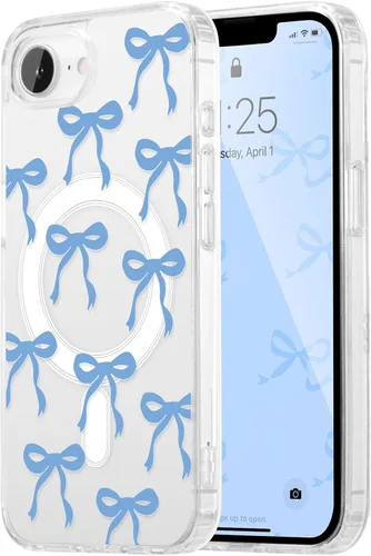 Vista 55 de UEEBAI - Funda magnética para iPhone 11, diseño de lazo, compatible con MagSafe, funda transparente delgada inalámbrica, antiamarilleo, a prueba