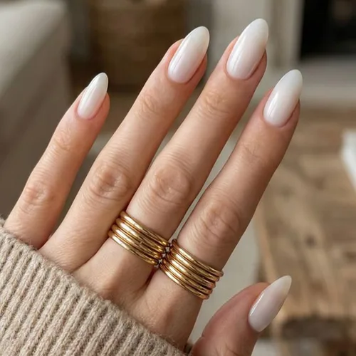 Vista 12 de modelones 64 uñas postizas de punta francesa a presión, uñas postizas cortas de almendra a presión con pegamento de uñas, pestañas adhesivas, lima