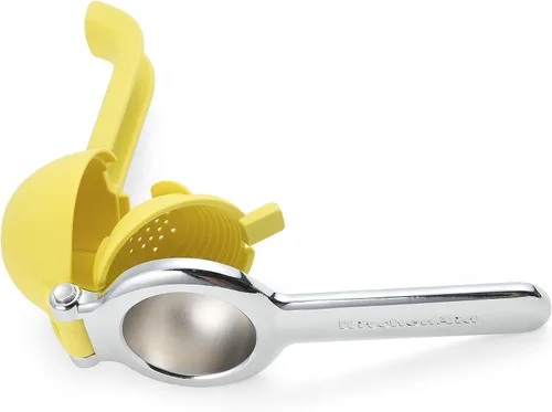 Vista 6 de KitchenAid Exprimidor de jugo de cítricos para limones y limas con colector de semillas y boquilla de vertido, limón, 8 pulgadas