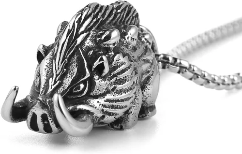 Vista 8 de AsAlways Animal Necklace for Men, with 22"+2" Rolo Chain BULLDOG