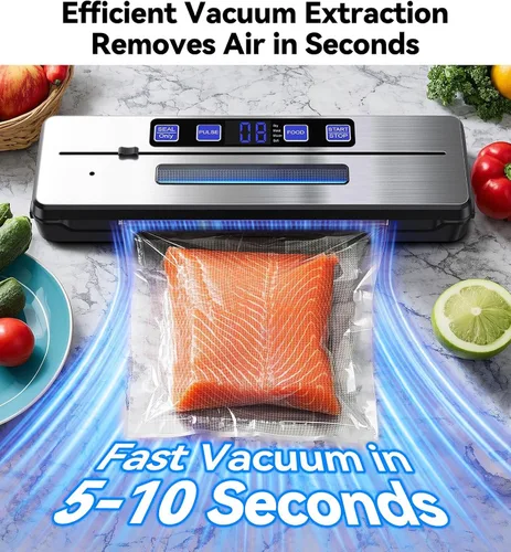 Vista 2 de Flekzo Máquina selladora al vacío para alimentos - Rápida compacta, multifuncional, aspiración continua, con sistema de vacío externo - Para