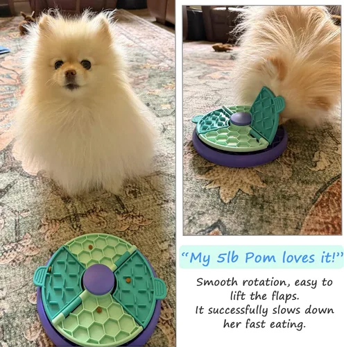 Vista 3 de Dog Slow Feeder Bowl 3-in-1, 2 Cup Capacity Non-Slip Puzzle Toy