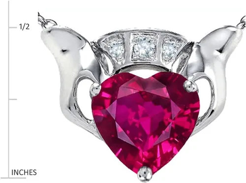 Vista 2 de Star K Collar con colgante de corazón de Claddagh de plata de ley