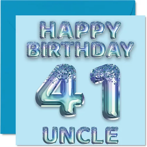 Vista 271 de Stuff4 Tarjeta de primer cumpleaños para niños, globo de fiesta con purpurina azul, tarjetas de feliz cumpleaños para niño de 1 año, nieto, hijo, 57