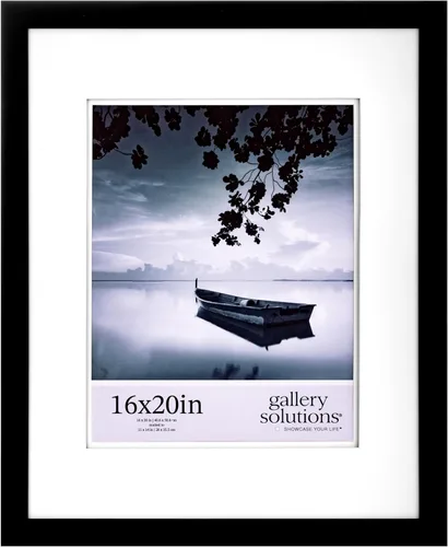 Vista 28 de Gallery Solutions - Marco de fotos negro plano de 8 x 10 pulgadas - Soporte de mesa o pared - Para fotos de 5 x 7 pulgadas con doble paspartú blanco
