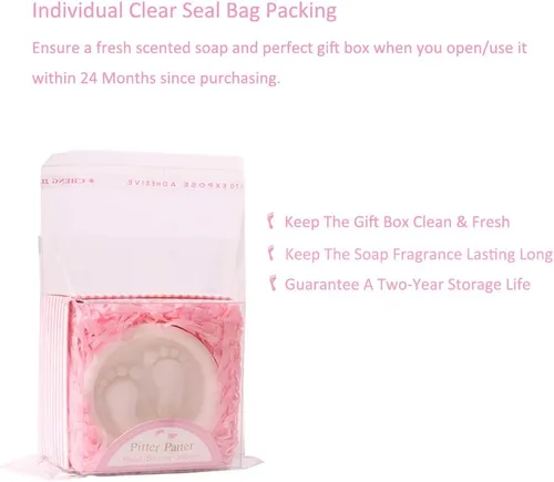 Vista 7 de AIXIANG Jabones para baby shower, hechos a mano, en caja de regalo rosa, regalos de jabón perfumado para pies de bebé, regalos y decoraciones