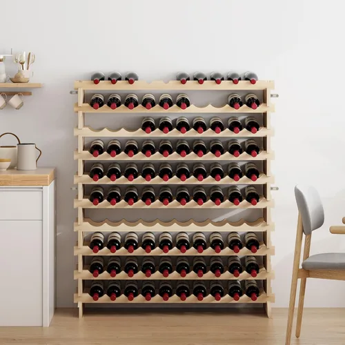Vista 7 de soges Estante de vino para 100 botellas, estante apilable de almacenamiento de vino de 10 niveles, estantes de exhibición de vino, estante de vino