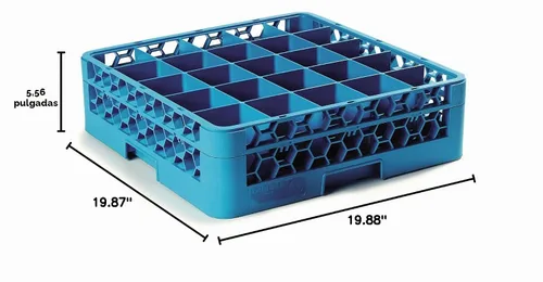 Vista 9 de Carlisle FoodService Products Opticlean - Estante de vidrio con 25 compartimentos con 1 extensor, azul, 5.56 pulgadas