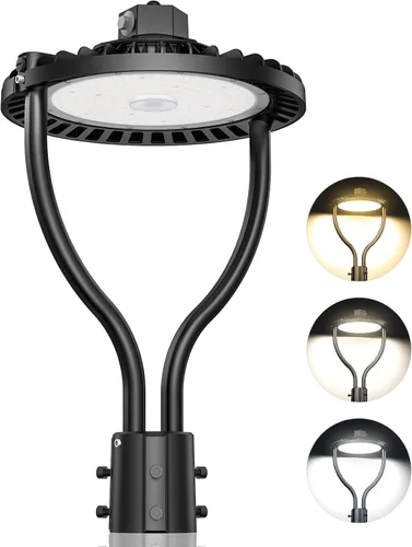 Vista 21 de Luz LED de poste superior de 60 W con fotocélula, 60 W, 48 W, 36 W, ajustable, 8400 lúmenes, CCT ajustable 3000/4000/5000K, luces de poste al aire