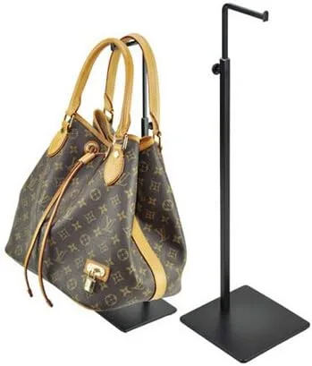 Vista 2 de Soporte de soporte de bolso de metal negro para mujer con altura ajustable, Negro