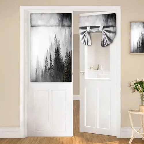 Vista 52 de Cortinas de puerta negras y rojas para ventanas de puerta, estampado de leopardo y cebra, cortinas de ventana para puerta de vidrio francesa