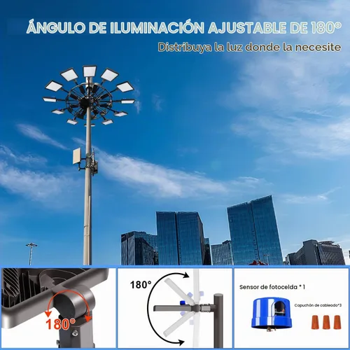 Vista 4 de Juyace Luz del estacionamiento de 480W LED con poste del soporte