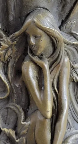 Vista 8 de EUROPEAN BRONZE Art Deco Nouveau - Jarrón de ninfa para mujer y niña, diseño de escultura de bronce firmado, figura de estatua decorativa, obra