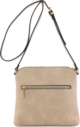 Vista 5 de Bandolera o bolsa mediana con patrón triangular, de estilo cruzado, acolchada y con borla