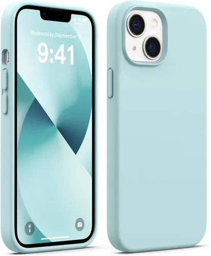 Vista 17 de AOTESIER Funda compatible con iPhone 13, [Serie Slim de silicona] Funda protectora de cuerpo completo a prueba de golpes con forro de microfibra