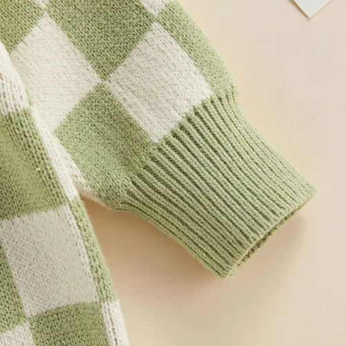 Vista 5 de Kuriozud Suéter de punto con cuello redondo para bebé niño y niña, suave y cálido, ropa de otoño e invierno