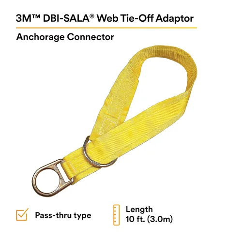 Vista 9 de 3M DBI-SALA 1002010 Adaptador de amarre, 10 pies, tipo pasante, amarillo