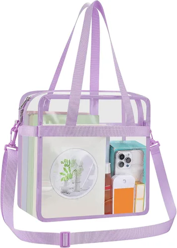 Vista 7 de USPECLARE Clear Tote Bag for Stadium Events, 12x6x12 Transparent Stadium Bag for Work, Sports Games,Gym，Concerts