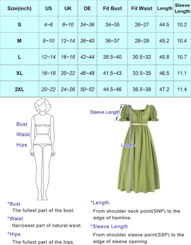 Vista 3 de Vestidos de regencia para mujer con cintura imperio, volantes, manga abombada, vestido largo